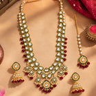Gold Plated Green Kundan Heritage Necklace Set