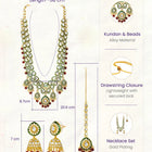 Gold Plated Green Kundan Heritage Necklace Set
