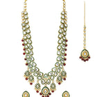 Gold Plated Green Kundan Heritage Necklace Set