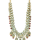 Gold Plated Green Kundan Heritage Necklace Set