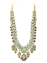 Gold Plated Green Kundan Heritage Necklace Set
