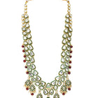 Gold Plated Green Kundan Heritage Necklace Set