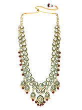 Gold Plated Green Kundan Heritage Necklace Set
