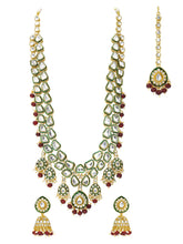 Gold Plated Green Kundan Heritage Necklace Set