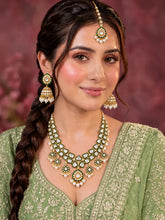 Gold Plated Green Kundan Bridal Jewellery Set