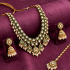 Gold Plated Green Kundan Bridal Jewellery Set