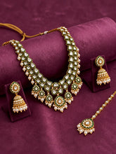 Gold Plated Green Kundan Bridal Jewellery Set