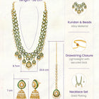 Gold Plated Green Kundan Bridal Jewellery Set