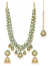 Gold Plated Green Kundan Bridal Jewellery Set