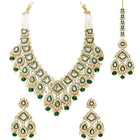 Gold Plated Green Kundan Pearl Bridal Set