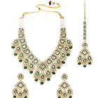 Gold Plated Green Kundan Pearl Bridal Set
