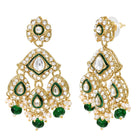Gold Plated Green Kundan Pearl Bridal Set