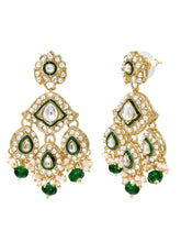 Gold Plated Green Kundan Pearl Bridal Set