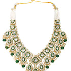 Gold Plated Green Kundan Pearl Bridal Set