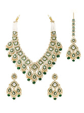 Gold Plated Green Kundan Pearl Bridal Set