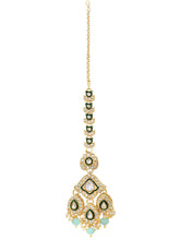 Gold Plated Green Mint Kundan Pearl Bridal Set