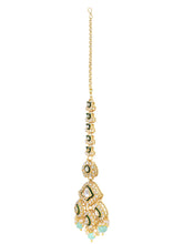 Gold Plated Green Mint Kundan Pearl Bridal Set