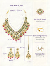 Gold Plated Mint Kundan Pearl Bridal Necklace Set