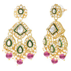 Gold Plated Mint Kundan Pearl Bridal Necklace Set