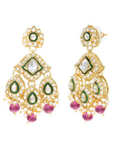 Gold Plated Mint Kundan Pearl Bridal Necklace Set