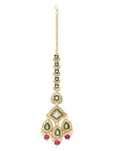 Gold Plated Mint Kundan Pearl Bridal Necklace Set