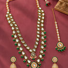 Gold Plated Green Kundan Cascade Necklace Set