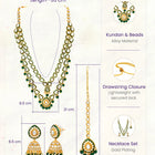 Gold Plated Green Kundan Cascade Necklace Set