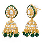 Gold Plated Green Kundan Cascade Necklace Set