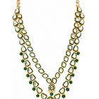 Gold Plated Green Kundan Cascade Necklace Set