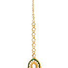 Gold Plated Green Kundan Cascade Necklace Set