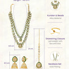 Gold Plated Green Kundan Pearl Layered Set