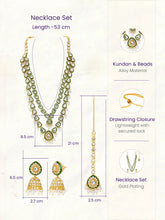 Gold Plated Green Kundan Pearl Layered Set