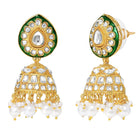 Gold Plated Green Kundan Pearl Layered Set