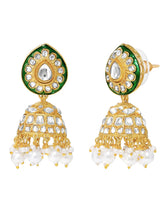Gold Plated Green Kundan Pearl Layered Set