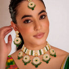 Gold Plated Green Kundan Festive Bridal Set