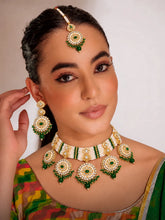 Gold Plated Green Kundan Festive Bridal Set