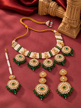 Gold Plated Green Kundan Festive Bridal Set