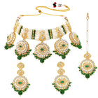 Gold Plated Green Kundan Festive Bridal Set