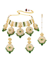 Gold Plated Green Kundan Festive Bridal Set