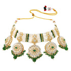 Gold Plated Green Kundan Festive Bridal Set