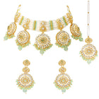 Gold Plated Mint Kundan Heritage Bridal Set