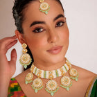 Gold Plated Mint Kundan Heritage Bridal Set
