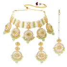Gold Plated Mint Kundan Heritage Bridal Set
