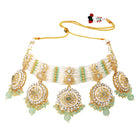 Gold Plated Mint Kundan Heritage Bridal Set