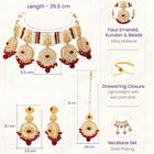 Gold Plated Maroon Kundan Luminous Bridal Set