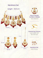Gold Plated Maroon Kundan Luminous Bridal Set