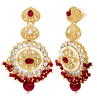 Gold Plated Maroon Kundan Luminous Bridal Set