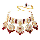 Gold Plated Maroon Kundan Luminous Bridal Set