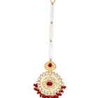 Gold Plated Maroon Kundan Luminous Bridal Set