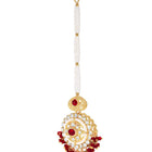Gold Plated Maroon Kundan Luminous Bridal Set